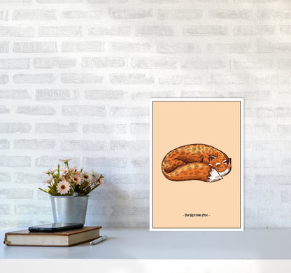 The Resting Fox Art Print by Jason Stanley A3 Black Frame