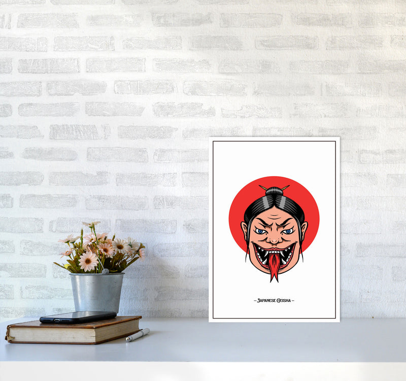 Japanese Geisha Art Print by Jason Stanley A3 Black Frame