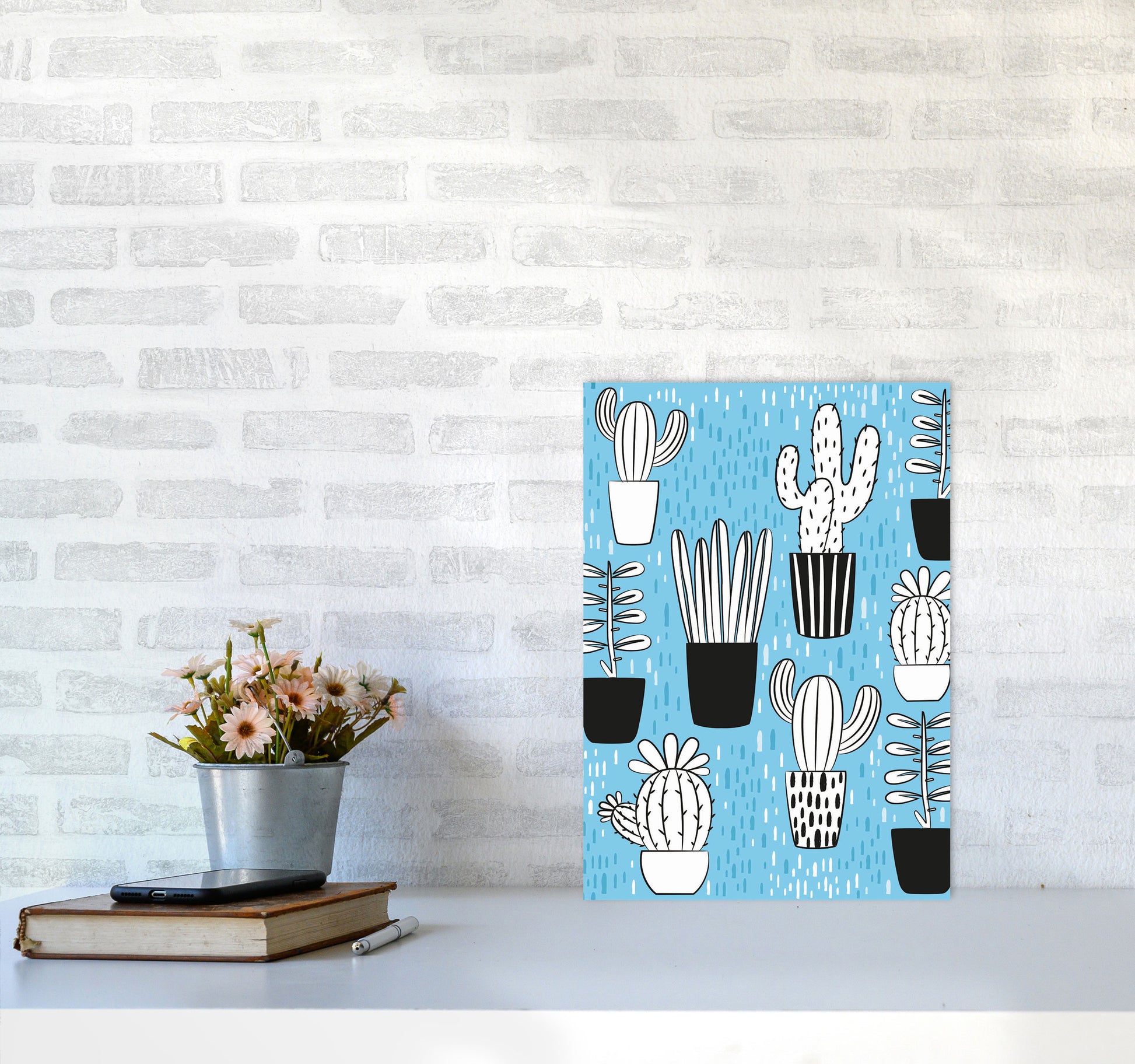 Cactus Vibes #1 Art Print by Jason Stanley A3 Black Frame