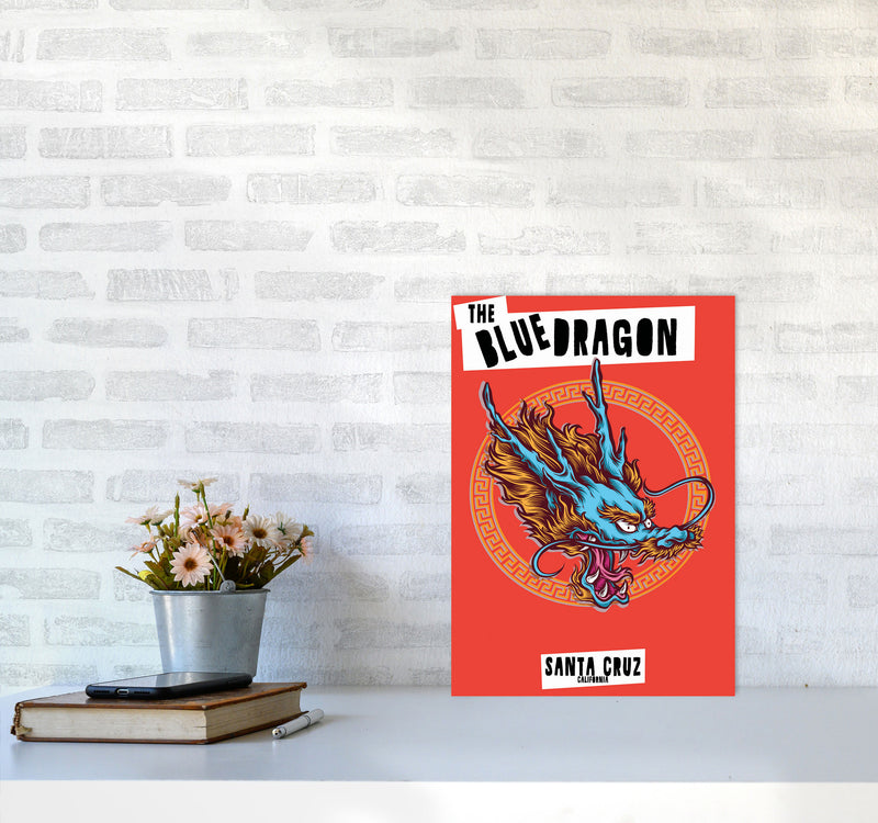 The Blue Dragon Art Print by Jason Stanley A3 Black Frame