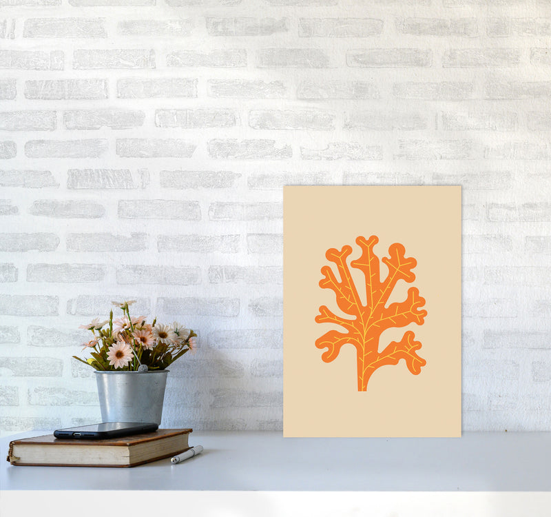 Orange Seaweed Art Print by Jason Stanley A3 Black Frame