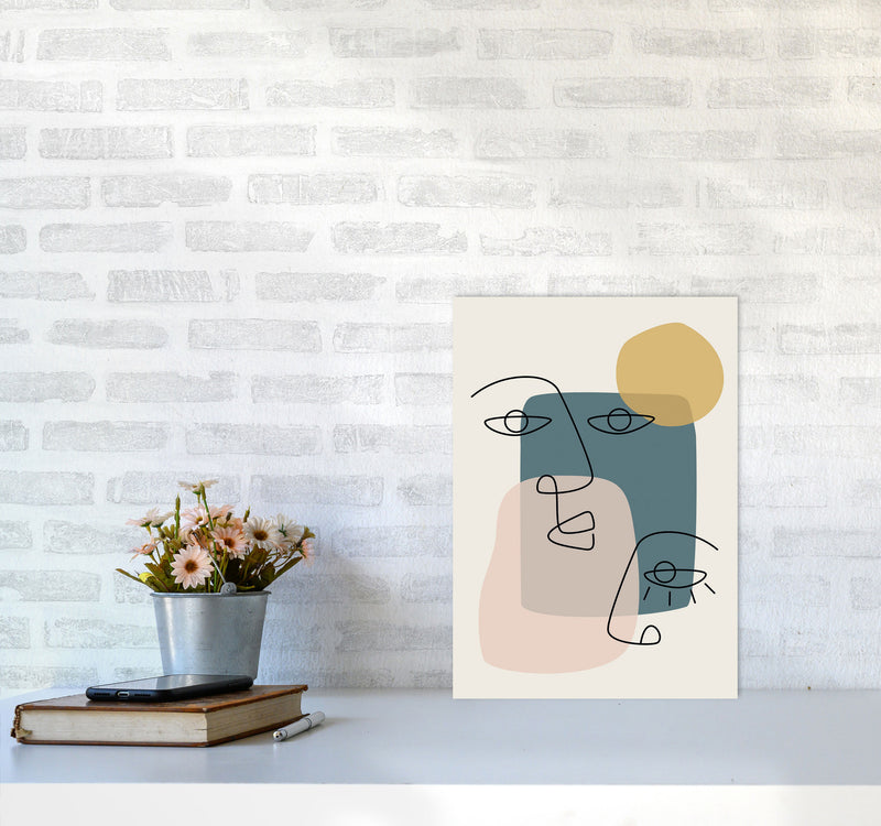 Abstract Faces Art Print by Jason Stanley A3 Black Frame