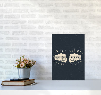 Never Give Up! Art Print by Jason Stanley A3 Black Frame