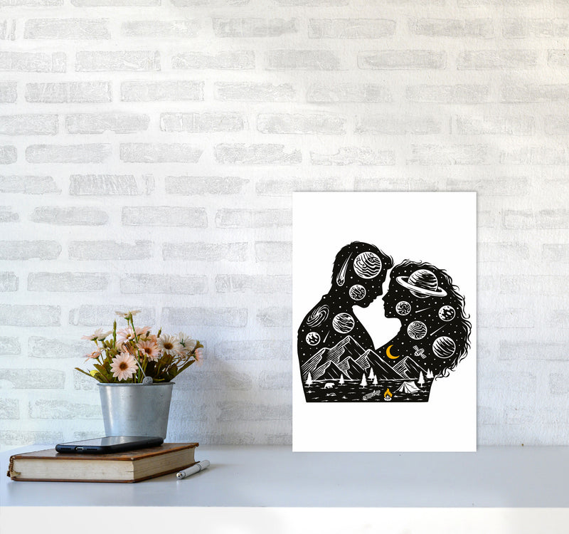 Galactic Love Art Print by Jason Stanley A3 Black Frame