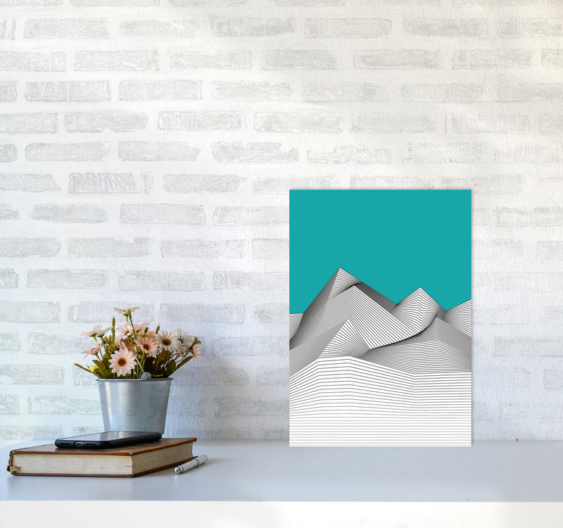 Blue Mountain Art Print by Jason Stanley A3 Black Frame