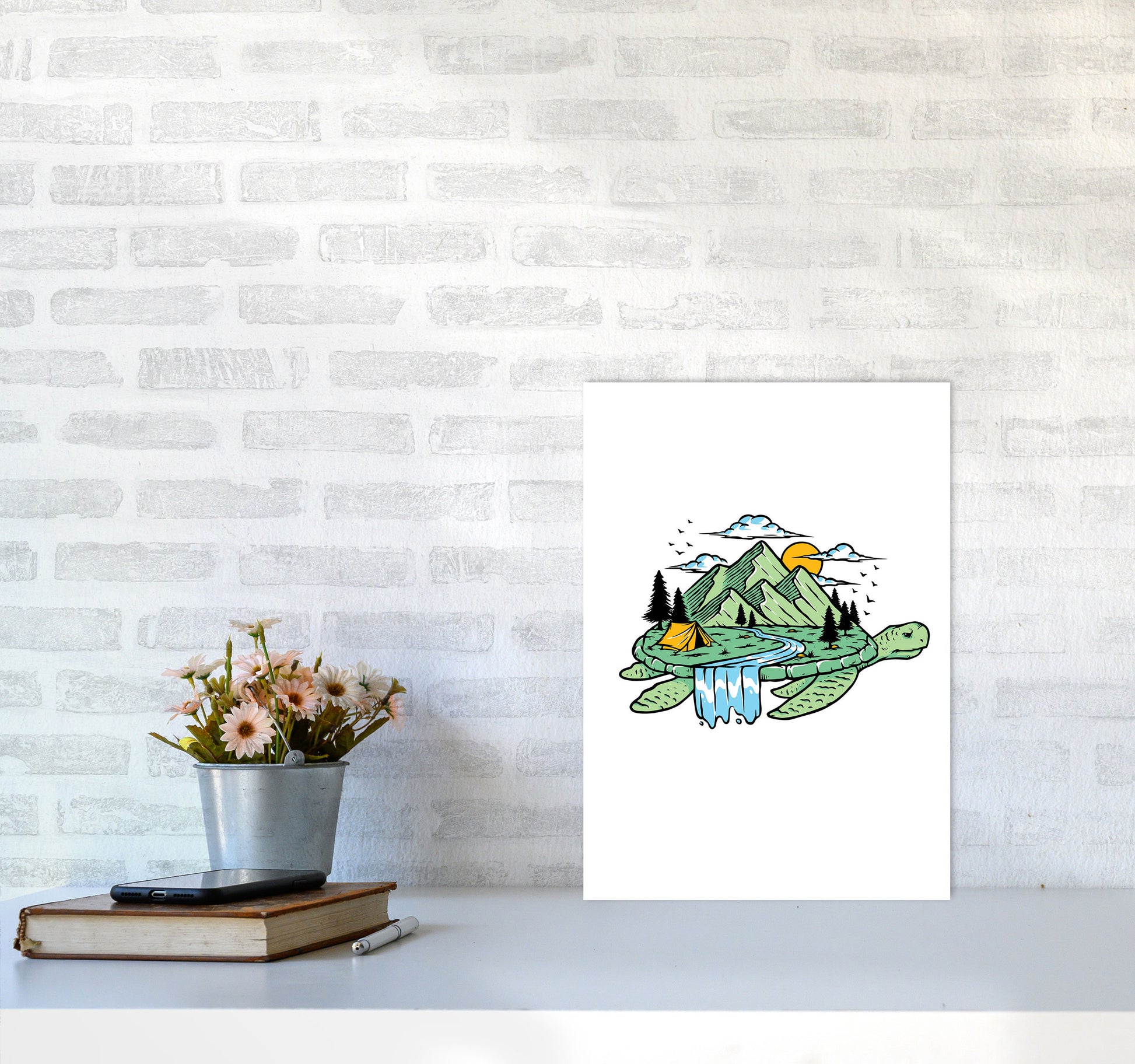 Turtle Power Art Print by Jason Stanley A3 Black Frame