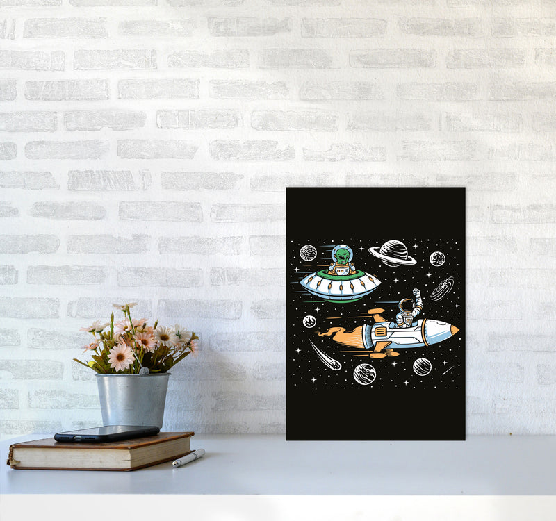 Space Rage Art Print by Jason Stanley A3 Black Frame