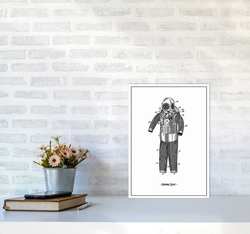 Diving Suit Art Print by Jason Stanley A3 Black Frame