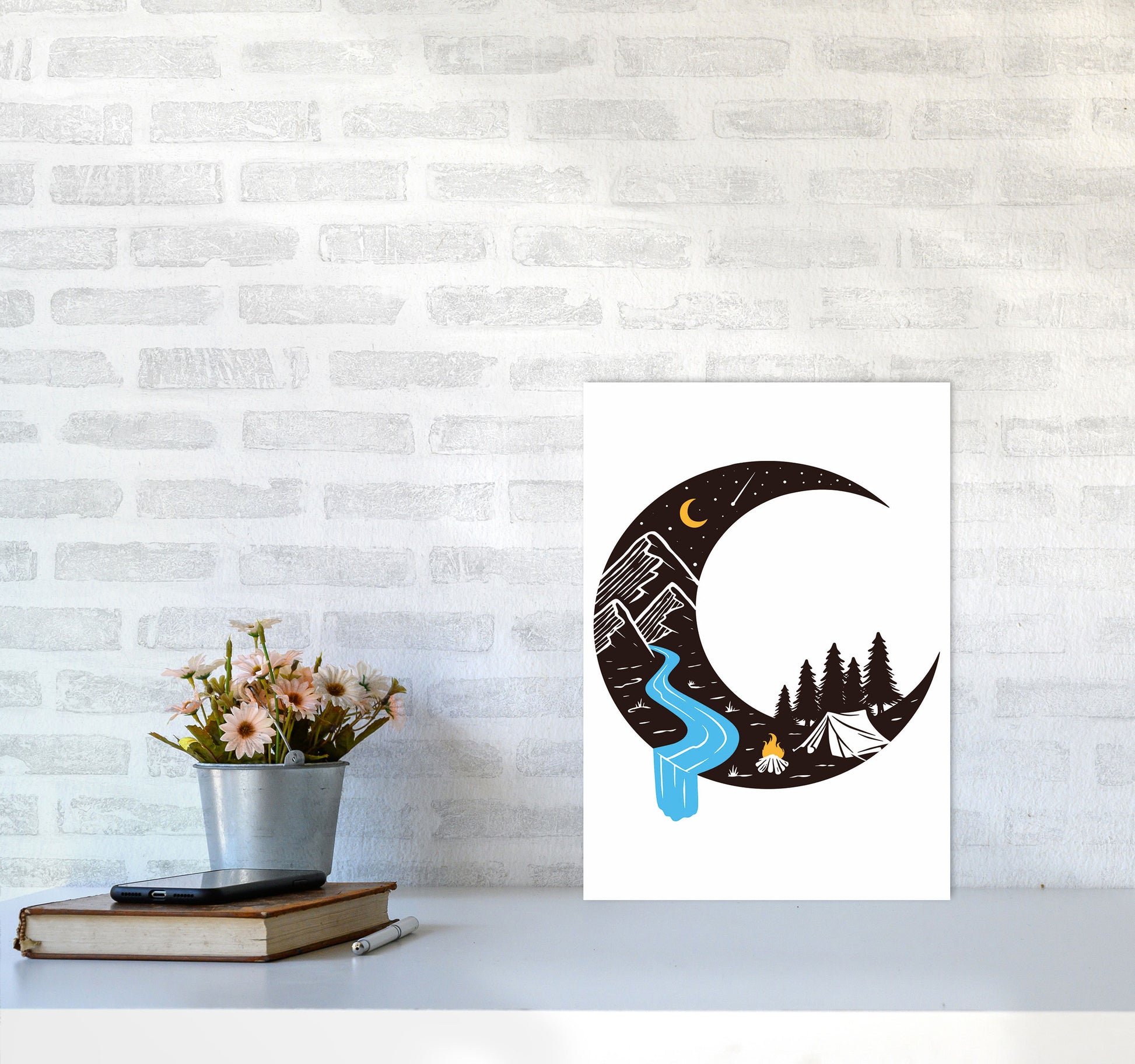 Moon River Art Print by Jason Stanley A3 Black Frame