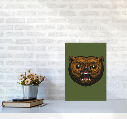 Ol Grizzly Art Print by Jason Stanley A3 Black Frame