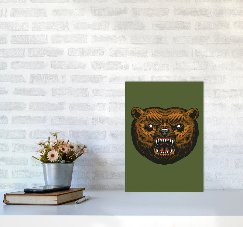 Ol Grizzly Art Print by Jason Stanley A3 Black Frame