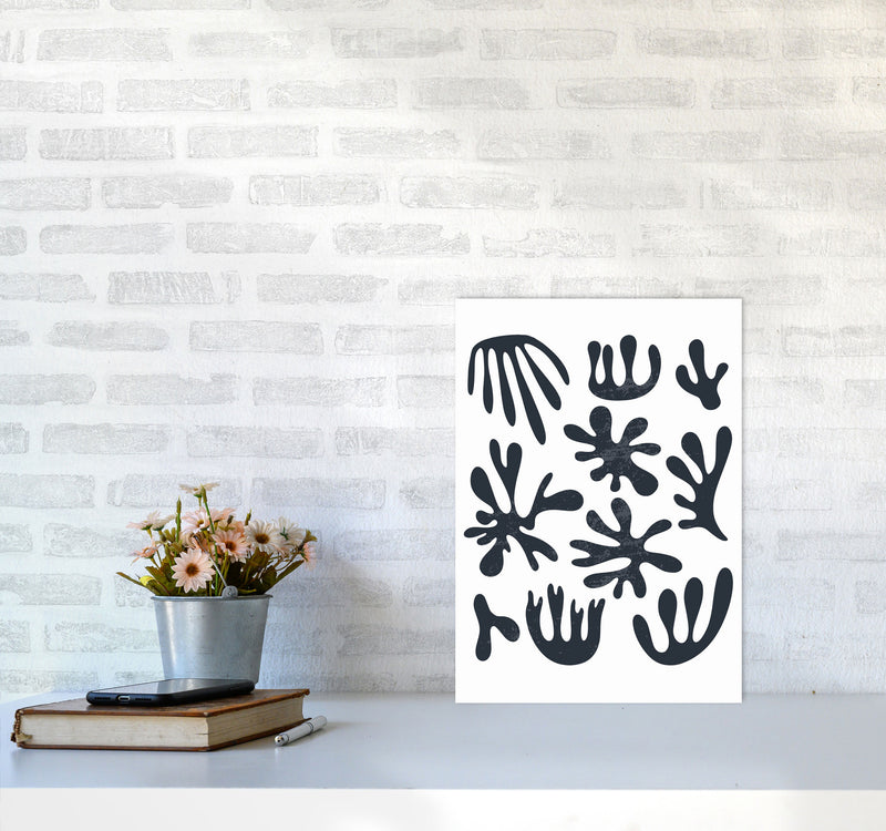 Minimal Abstract Algae I Art Print by Jason Stanley A3 Black Frame