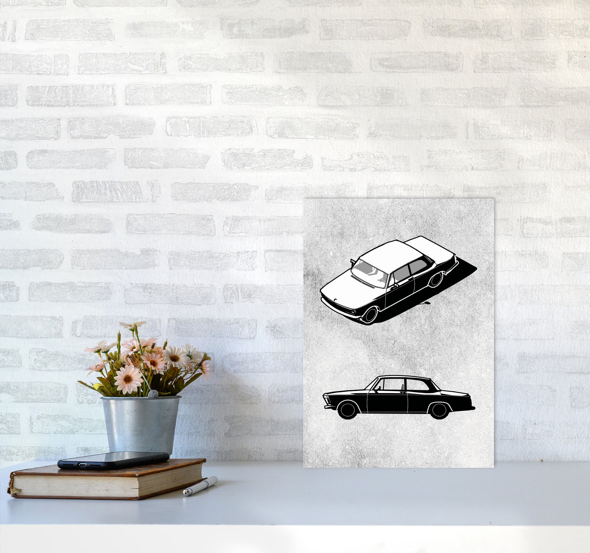 Minimal Car Series II Art Print by Jason Stanley A3 Black Frame