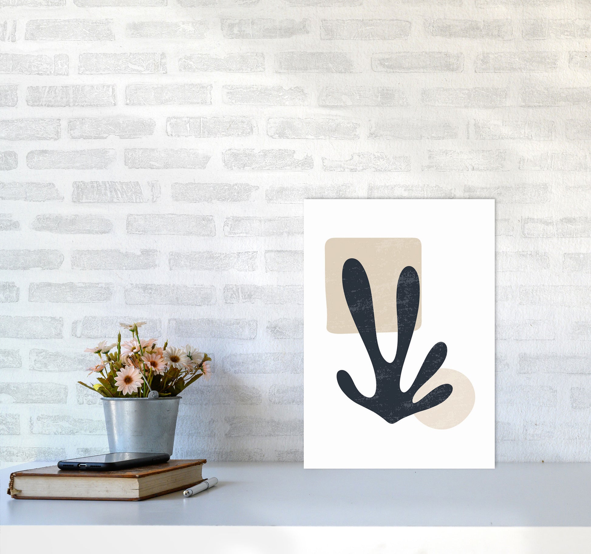 Minimal Abstract Algae II Art Print by Jason Stanley A3 Black Frame