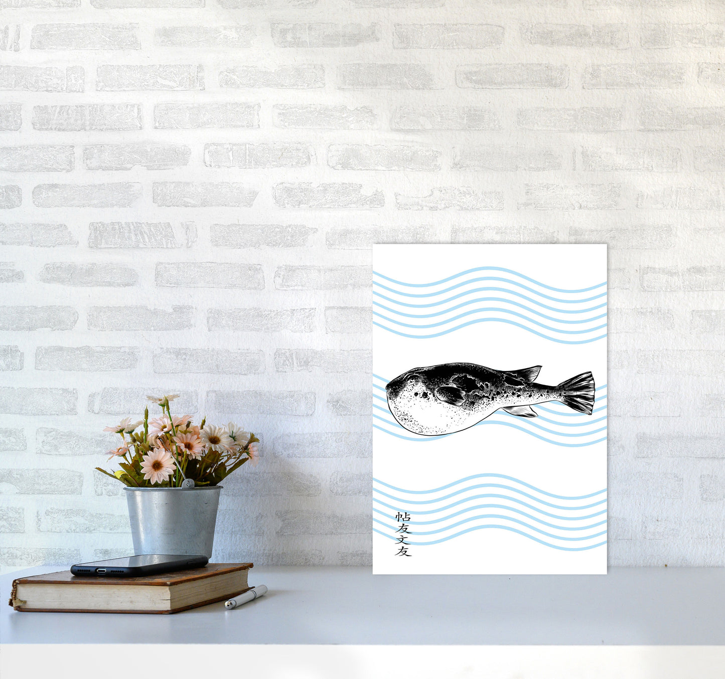 Fugu Art Print by Jason Stanley A3 Black Frame
