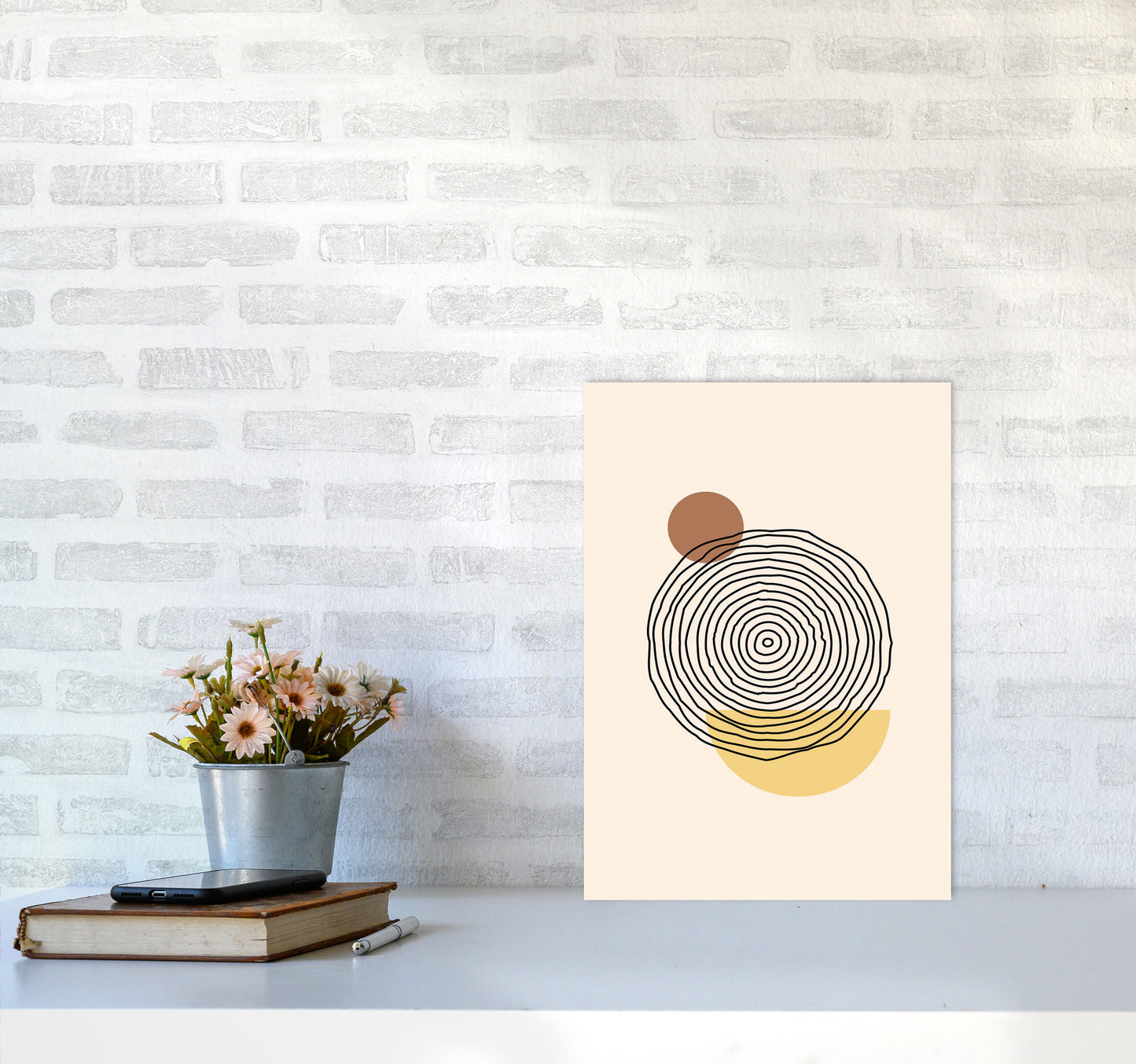 Geometric Abstract Shapes III Art Print by Jason Stanley A3 Black Frame