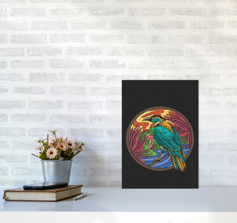 The Wise Crow Art Print by Jason Stanley A3 Black Frame