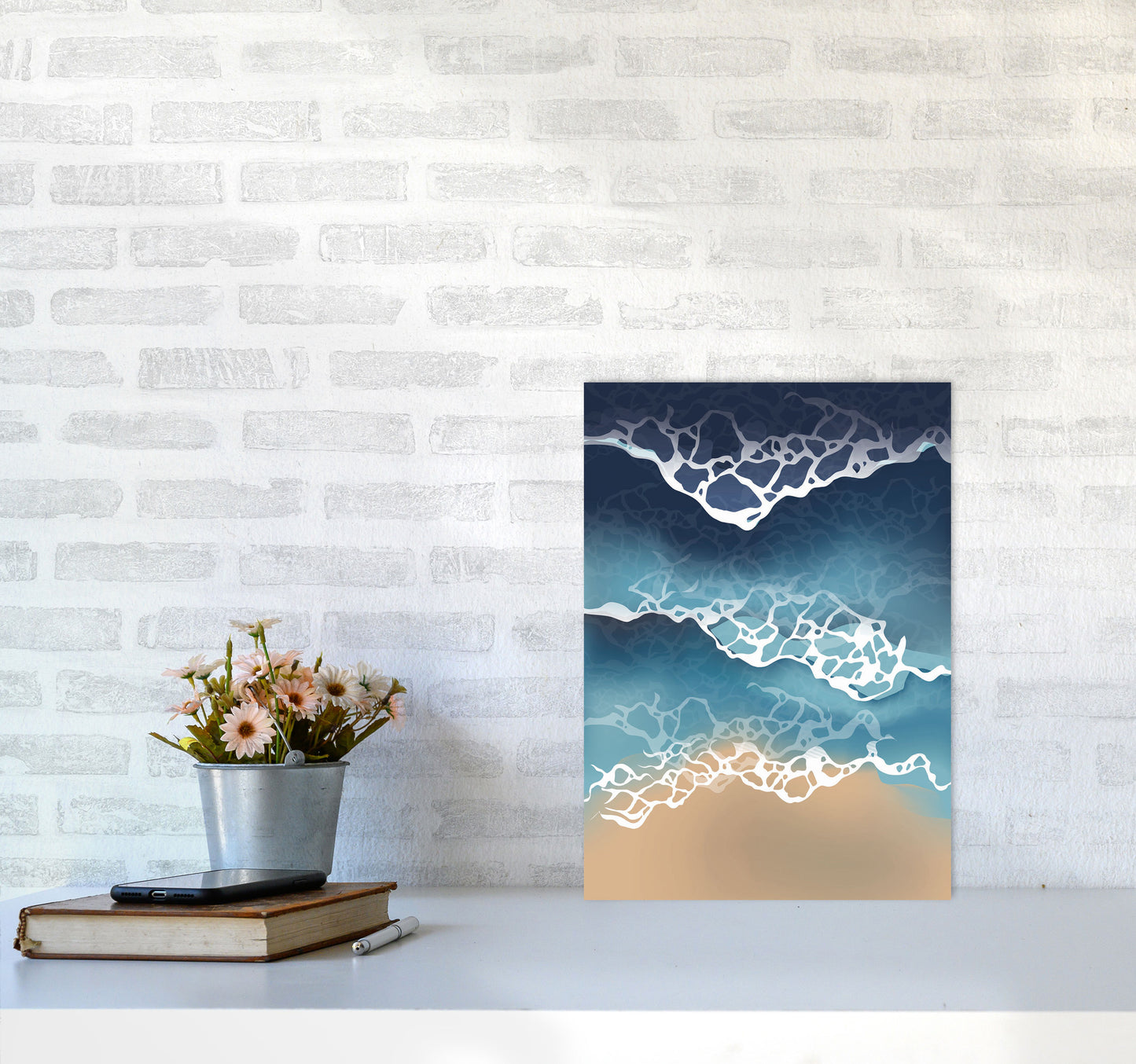 Ocean Waves Art Print by Jason Stanley A3 Black Frame