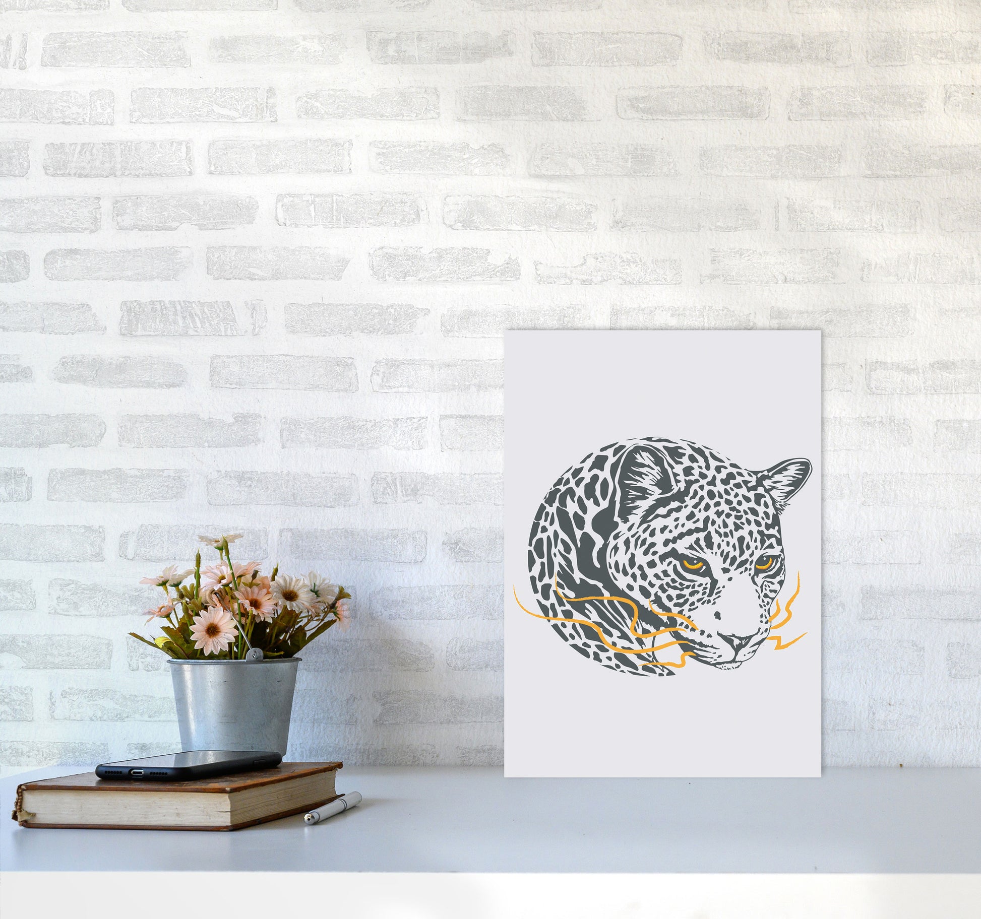 Wise Leopard Art Print by Jason Stanley A3 Black Frame