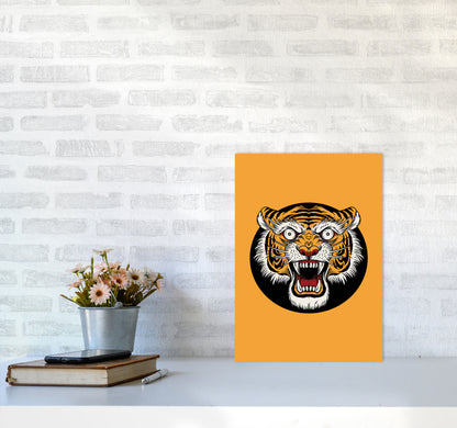 Vintage Tiger Art Print by Jason Stanley A3 Black Frame