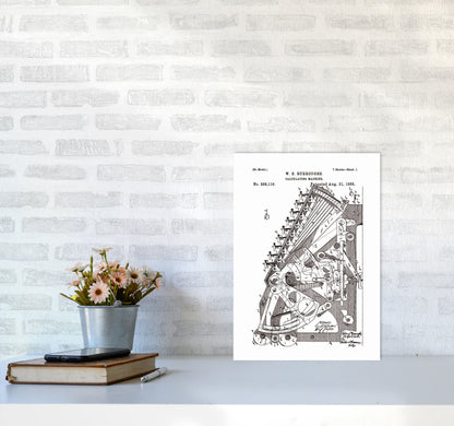 Calculating Machine Patent Art Print by Jason Stanley A3 Black Frame