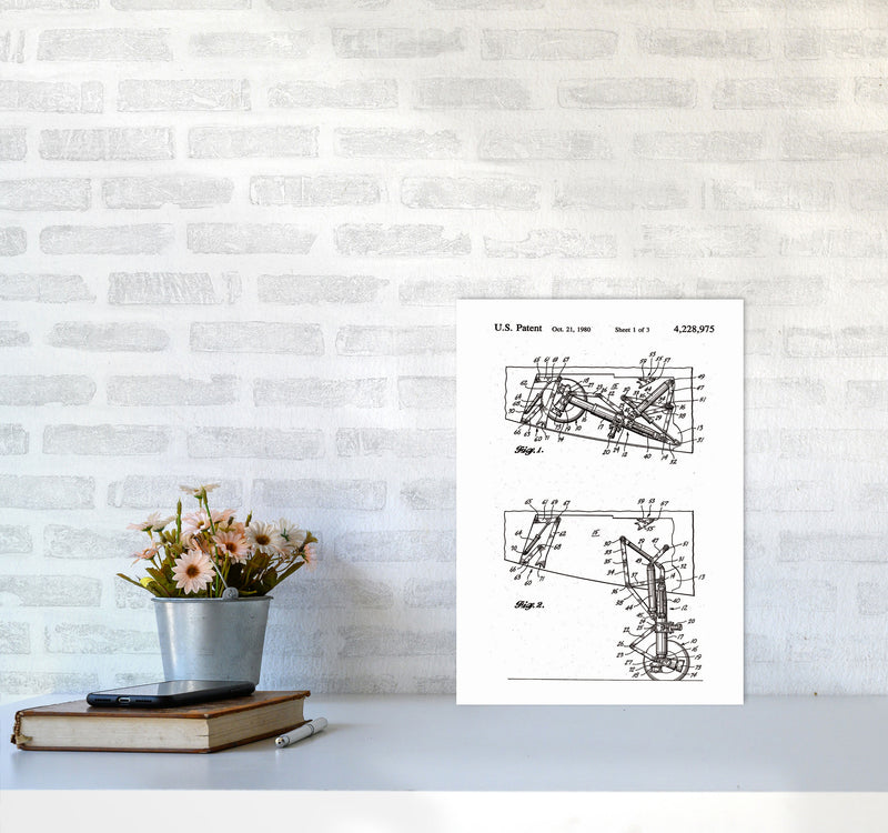 Airplane Landing Gear Patent Art Print by Jason Stanley A3 Black Frame