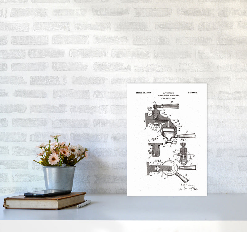 Espresso Coffee Machine Patent Art Print by Jason Stanley A3 Black Frame