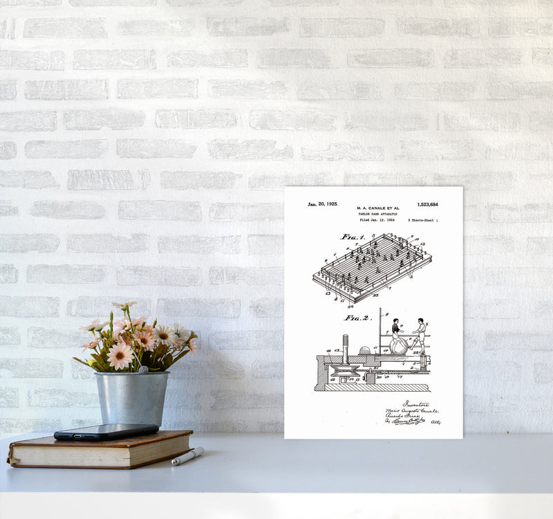 Vintage Foos Ball Table Patent Art Print by Jason Stanley A3 Black Frame
