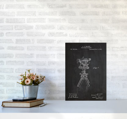 Surveyor's Transit Patent Art Print by Jason Stanley A3 Black Frame
