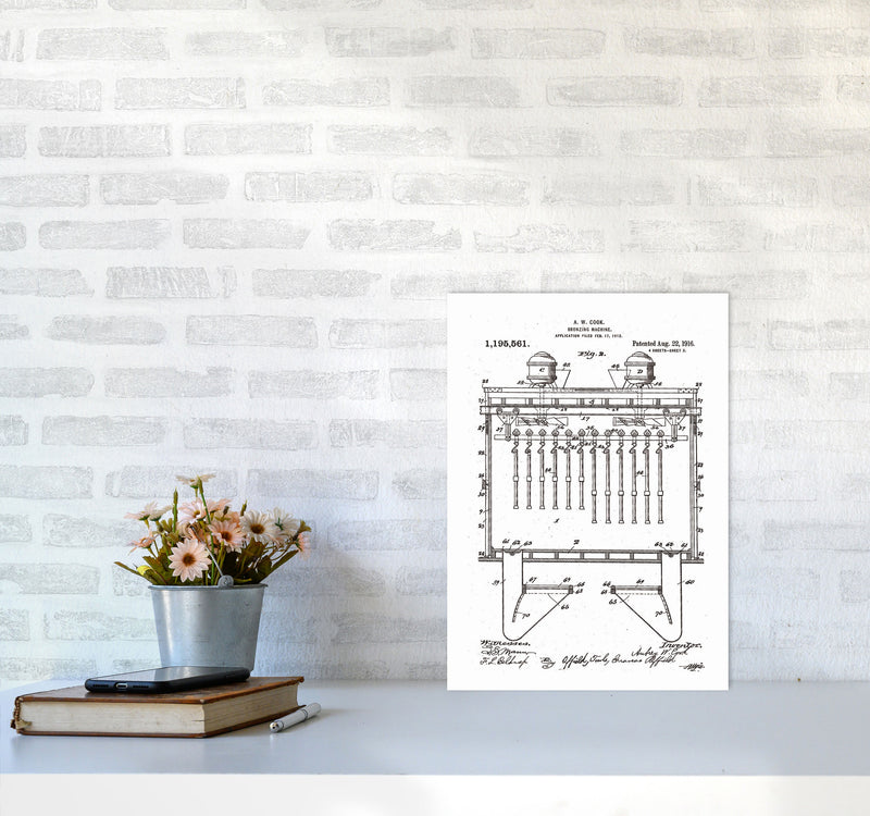 Bronzing Machine Patent Art Print by Jason Stanley A3 Black Frame