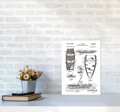 Canoe And Kayak Patent Art Print by Jason Stanley A3 Black Frame