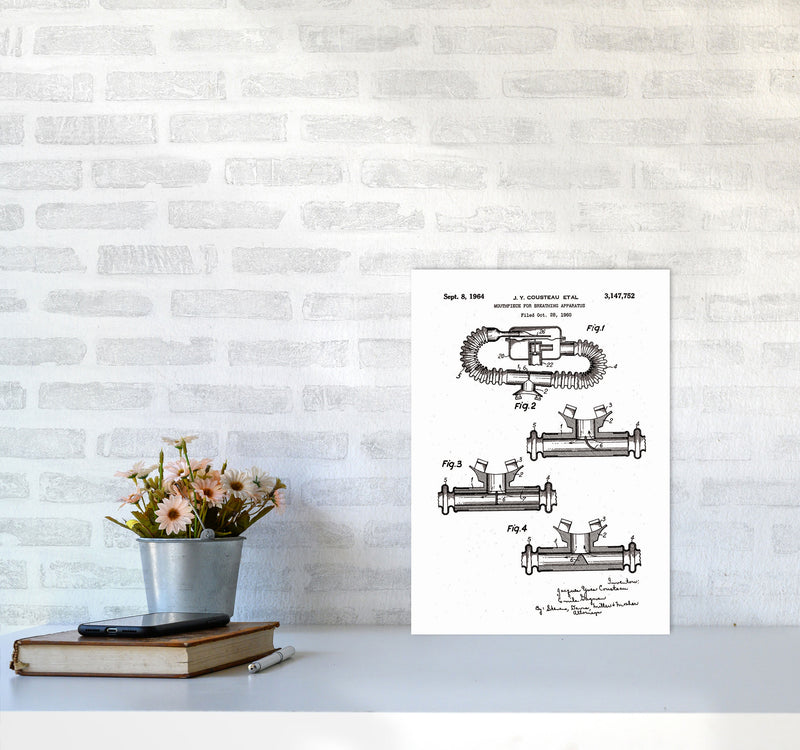 Diving Apparatus Patent Art Print by Jason Stanley A3 Black Frame