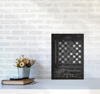 Chess And Checkers Patent Art Print by Jason Stanley A3 Black Frame