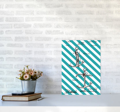 Anchor Patent Side Stripe Art Print by Jason Stanley A3 Black Frame