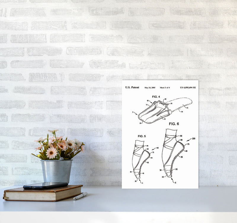 Ballet Slipper Patent Art Print by Jason Stanley A3 Black Frame