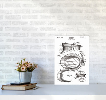 Police Man Hat Patent Art Print by Jason Stanley A3 Black Frame