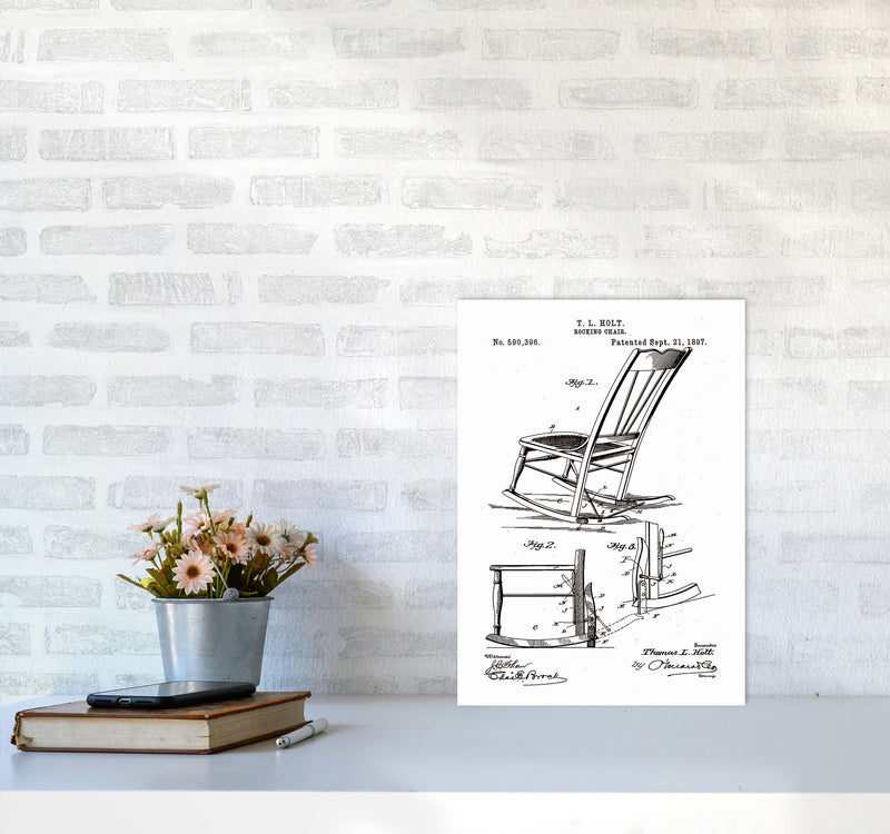 Rocking Chair Patent Art Print by Jason Stanley A3 Black Frame
