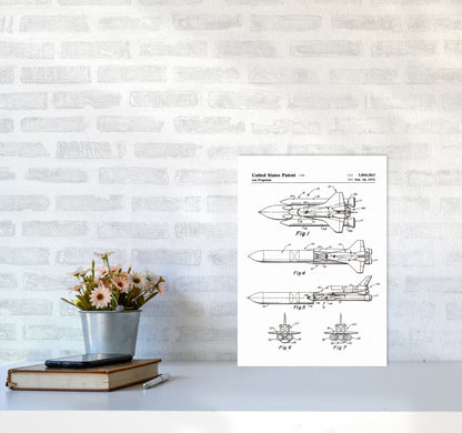 Space Shuttle Patent Art Print by Jason Stanley A3 Black Frame