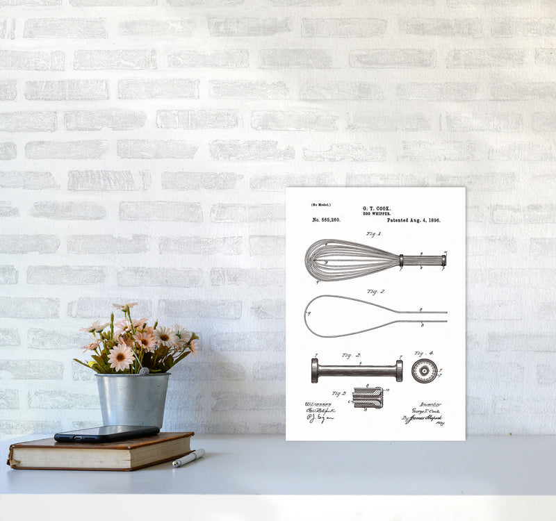 Egg Whipper Patent Art Print by Jason Stanley A3 Black Frame