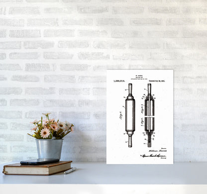 Rolling Pin Patent Art Print by Jason Stanley A3 Black Frame