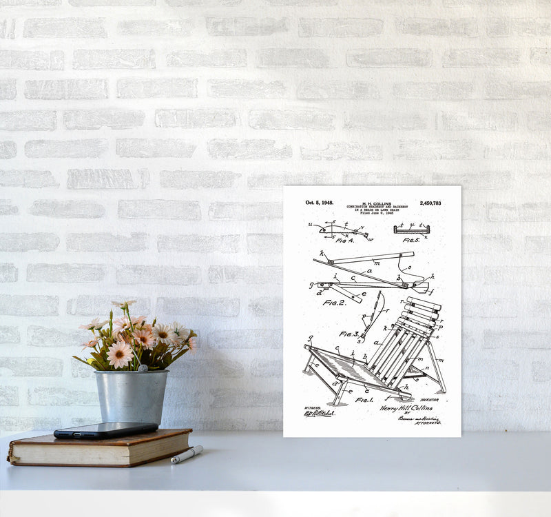 Beach Chair Patent Art Print by Jason Stanley A3 Black Frame