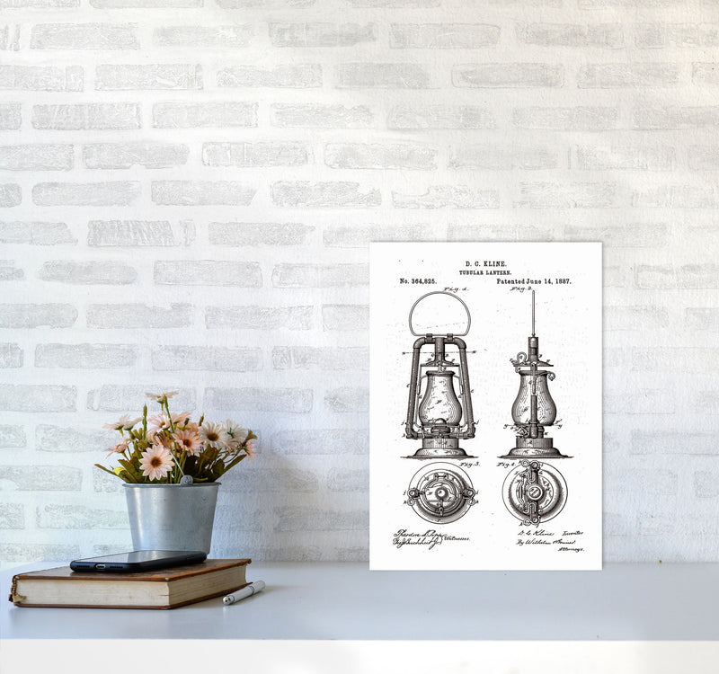 Vintage Lamp Patent Art Print by Jason Stanley A3 Black Frame