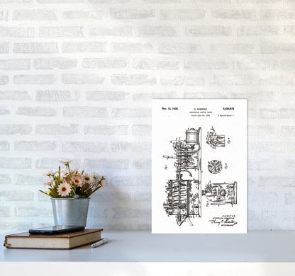 Butter Churn Patent Art Print by Jason Stanley A3 Black Frame