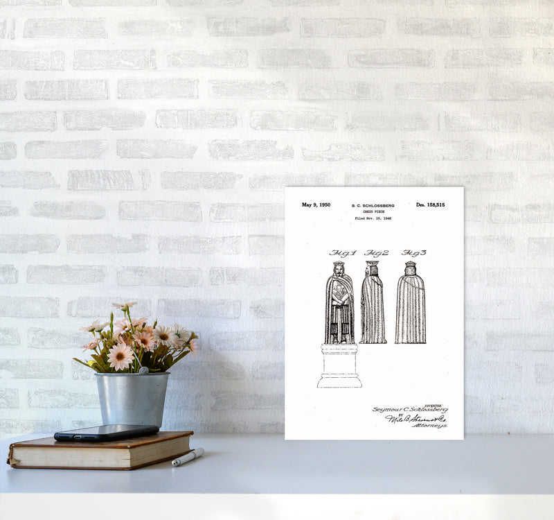 Chess Piece Patent Art Print by Jason Stanley A3 Black Frame