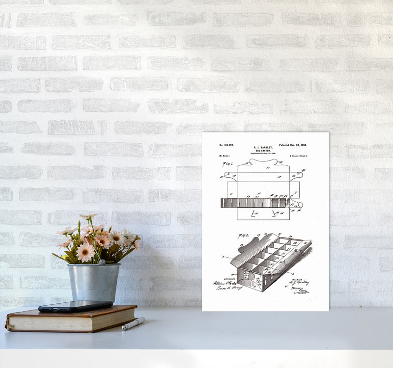 Egg Carton Patent Art Print by Jason Stanley A3 Black Frame