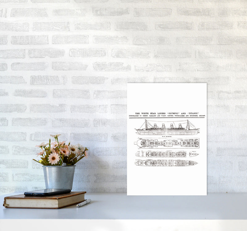 Titanic Patent 2 Art Print by Jason Stanley A3 Black Frame