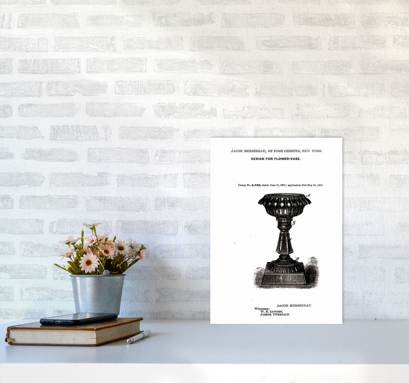 Flower Vase Patent Art Print by Jason Stanley A3 Black Frame