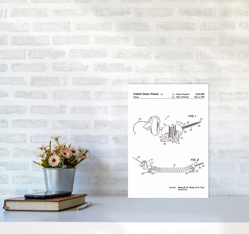 Slinky Dog Patent Art Print by Jason Stanley A3 Black Frame
