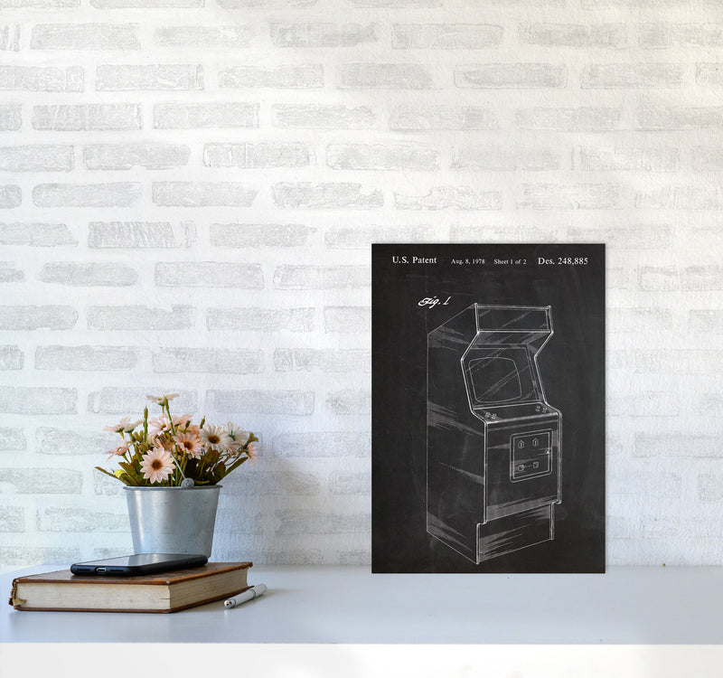 Arcade Game Patent Art Print by Jason Stanley A3 Black Frame
