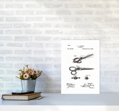 Scissors Patent Art Print by Jason Stanley A3 Black Frame